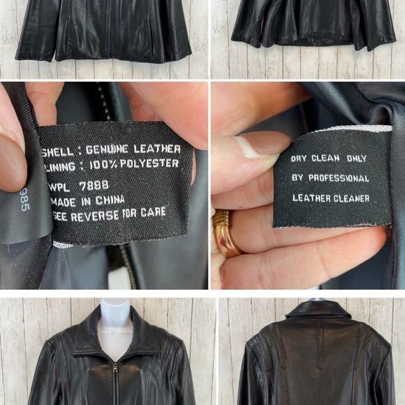 Avanti Genuine Leather Black Full Zip Stand Up Collar Jacket Women's Size XLarge - Picture 12 of 13